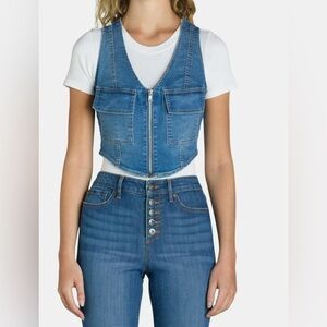 Madden NYC Denim Zip Up Vest